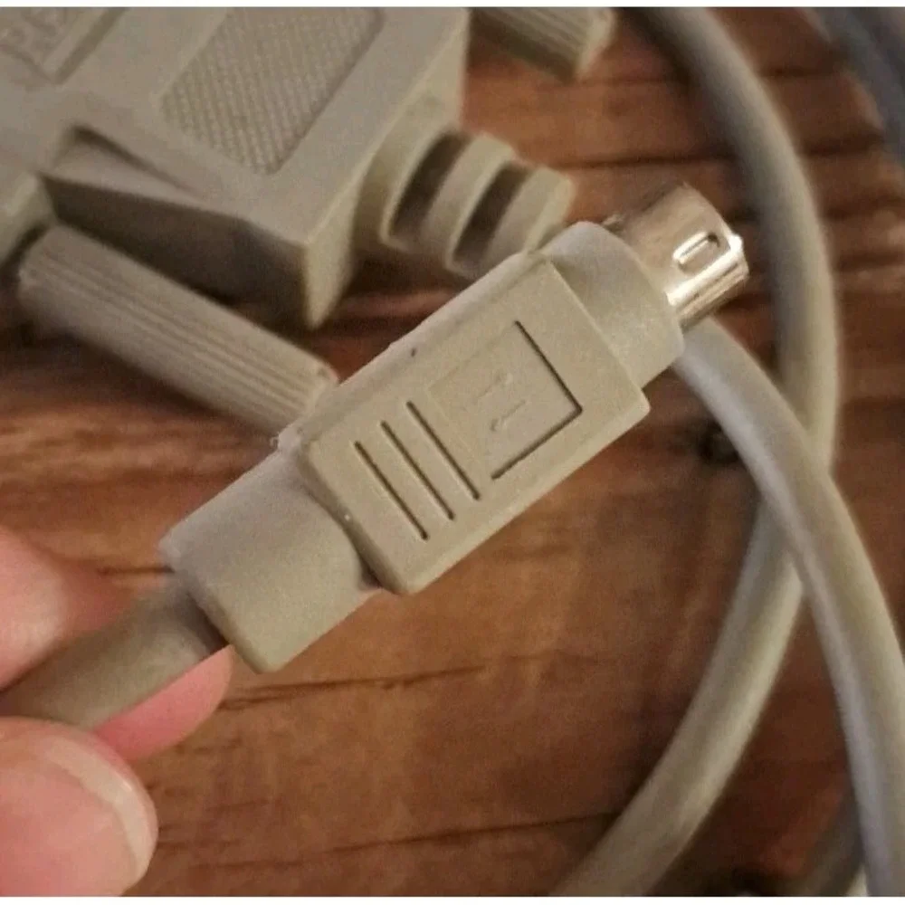 Vintage RESNOVA 6 ft Mini DIN 8 Male to DB25 Male Serial Cable Mac to Modem